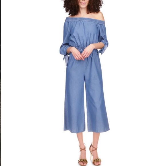 MICHAEL Michael Kors Light Cadet Wash One-Shoulder Women Jumpsuit - Picture 5 of 15